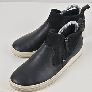Ecco Soft Classic 90s Leather Suede High Top Side Zip Chelsea Bootie US7.5 UK5.6
